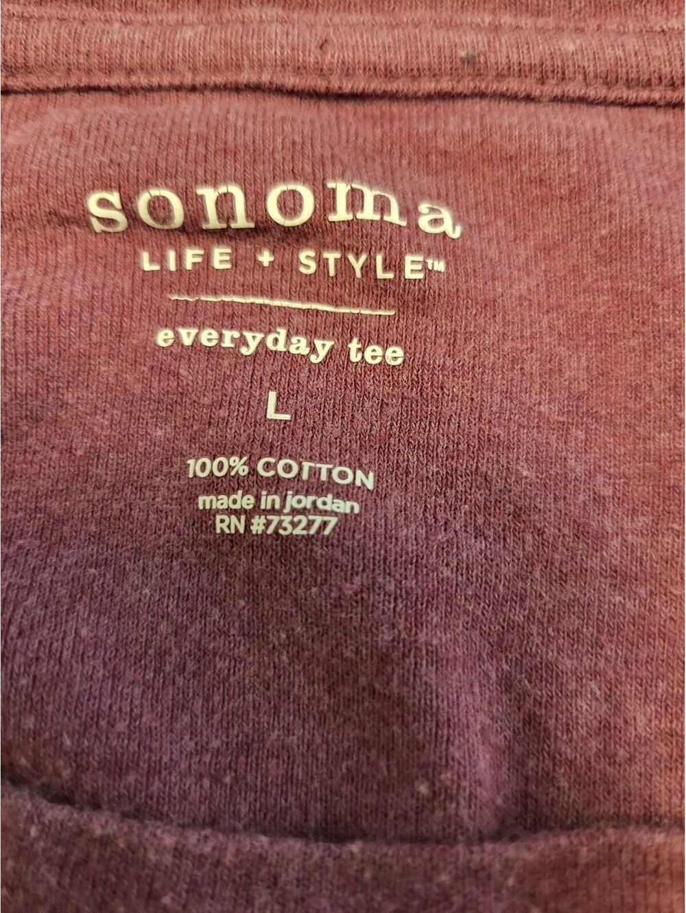 Sonoma Life + Style Everyday Tee Long Sleeve Shirt Large Mauve Purple